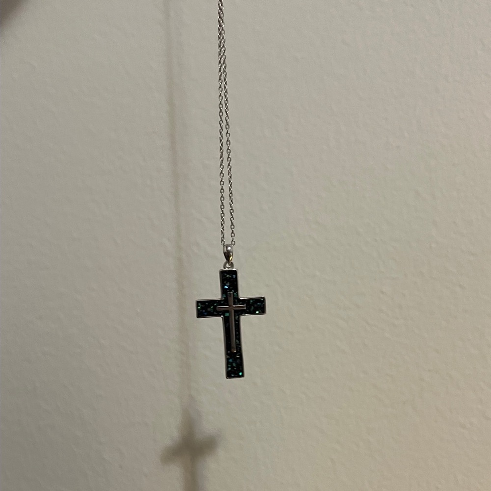 Elegant Black Cross Pendant Necklace
